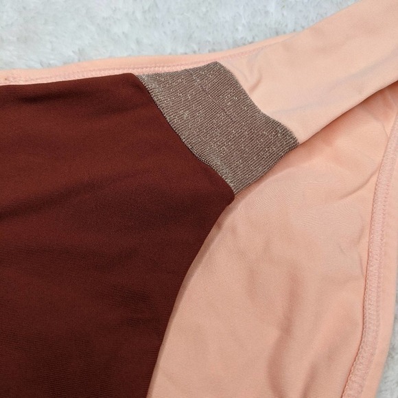 PilyQ Papaya color block full bikini bottom SM - Picture 3 of 7